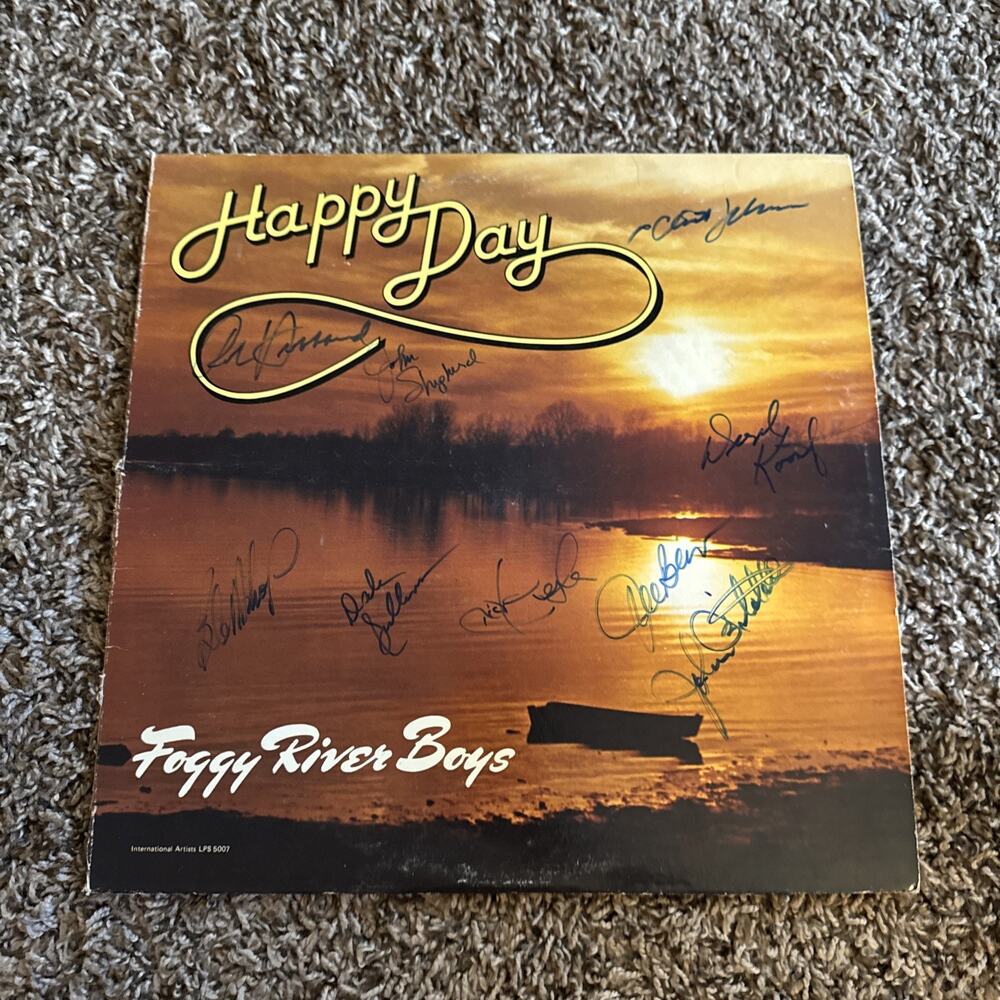 GFA Happy Day FOGGY RIVER BOYS Signed Record Album AD1 COA